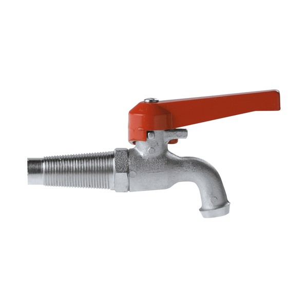 Кран шаровой 3/4 с носиком для бочек ручка рычаг