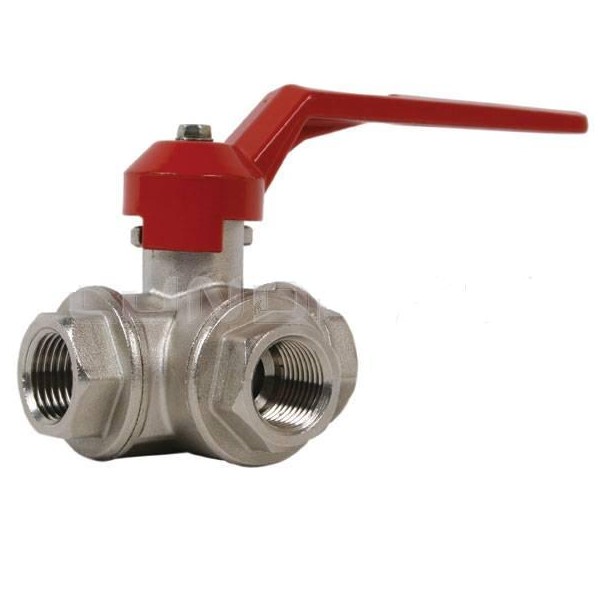 Кран шаровой 1" трехходовой T-тип