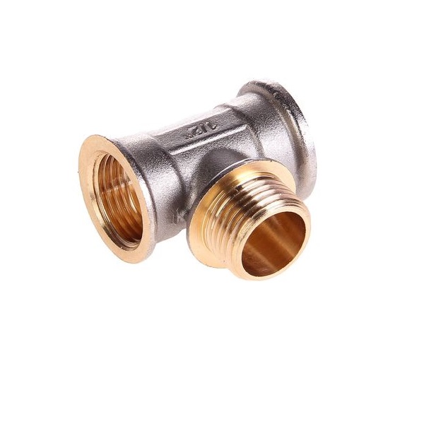 Тройник 3/4-1/2-3/4 латунный внутренняя/наружная/внутренняя