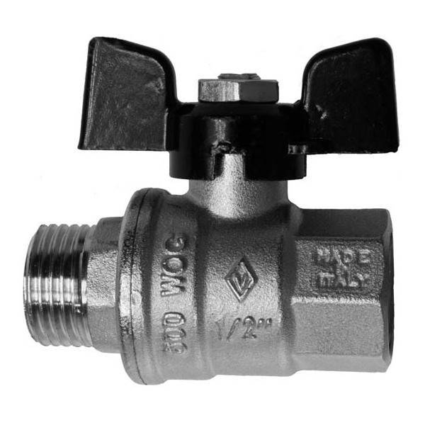 Кран шаровой 1 1/4 внутренняя/наружная ручка бабочка Oregon 307