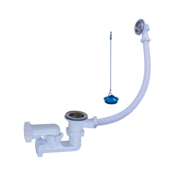 Сифон для ванны регулируемый 1 1/2-40 с переливом