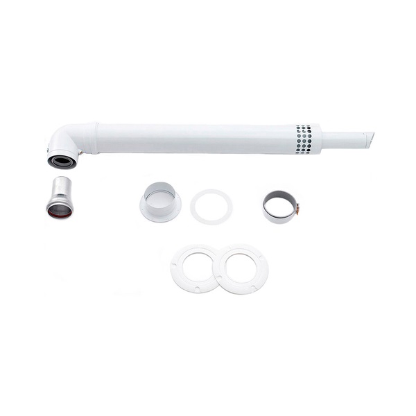 Комплект коаксиального дымоудаления D60/100 мм с отводом белый для котлов DELUXE COAXIAL