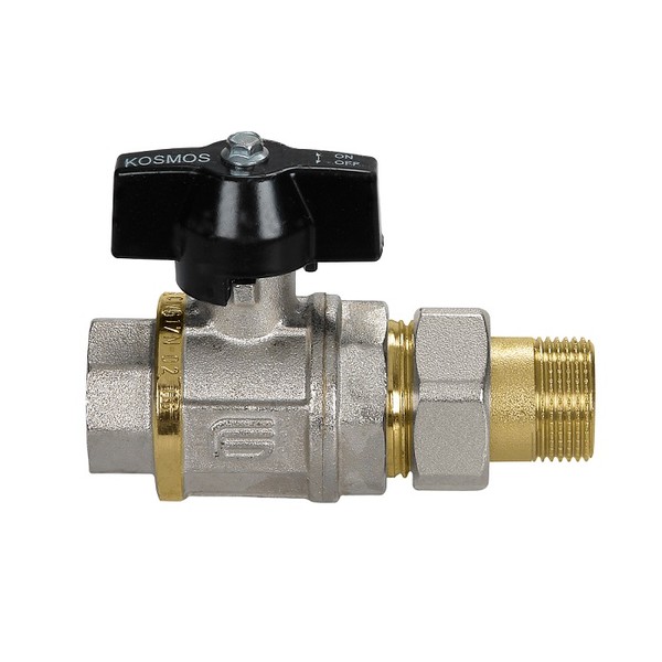 Кран шаровой 3/4 с американкой ручка бабочка KOSMOS