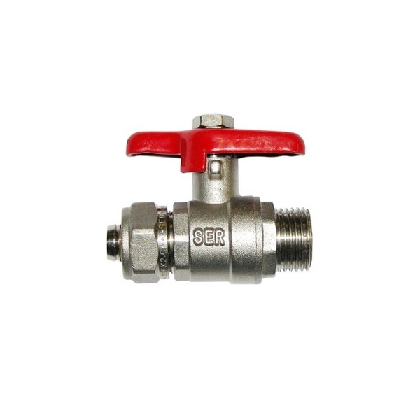 Кран шаровой 1/2-16 наружная/цанга ручка бабочка