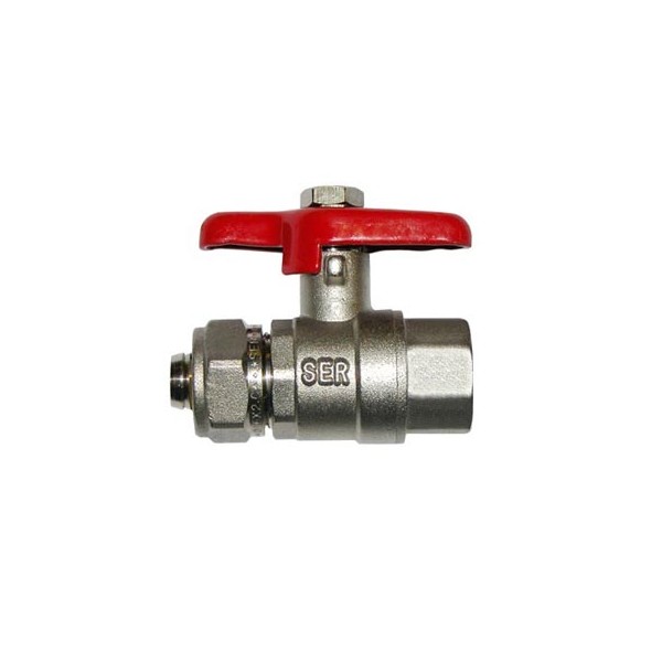 Кран шаровой 1/2-16 внутренняя/цанга ручка бабочка