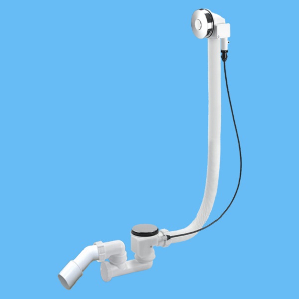 Сифон для ванны регулируемый 1 1/2-40/50 с переливом и фикcатором