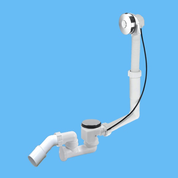 Сифон для ванны регулируемый 1 1/2-40/50 с переливом и фикcатором