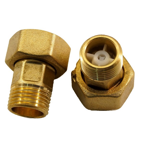 Муфта американка 1/2 латунь для счетчиков под пломбу с обратным клапаном