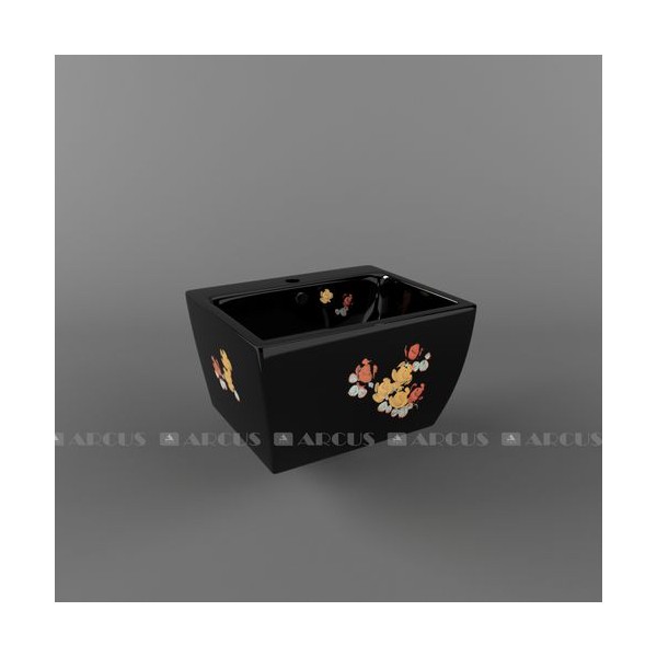 Раковина подвесная черная мозаика HXY