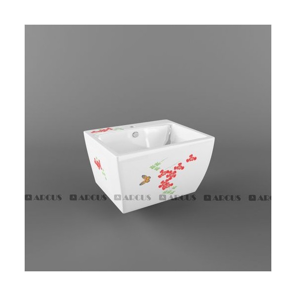 Раковина подвесная белая мозаика DW