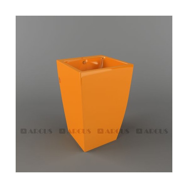 Раковина постамент оранжевая