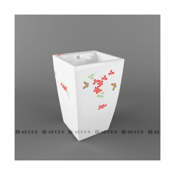 Раковина постамент белая мозаика DW