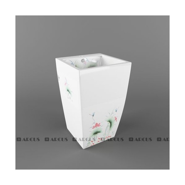 Раковина постамент белая мозаика LG