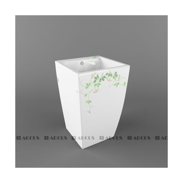 Раковина постамент белая мозаика SY