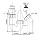 Сифон трубный P/S-образный 1 1/2-40 без выпуска с вентиляционным клапаном