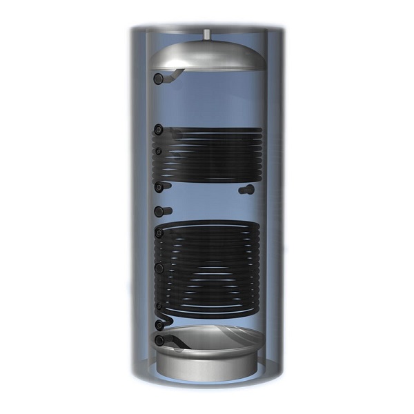 Теплоаккумулятор 1500 л 2 теплообменника без теплоизоляции AQ PT 1500 C2