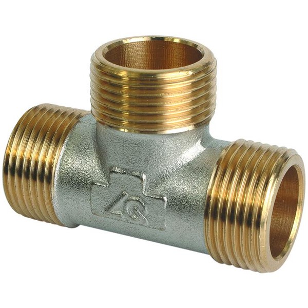 Тройник 1/2-1/2-3/4 латунный наружная/наружная/наружная