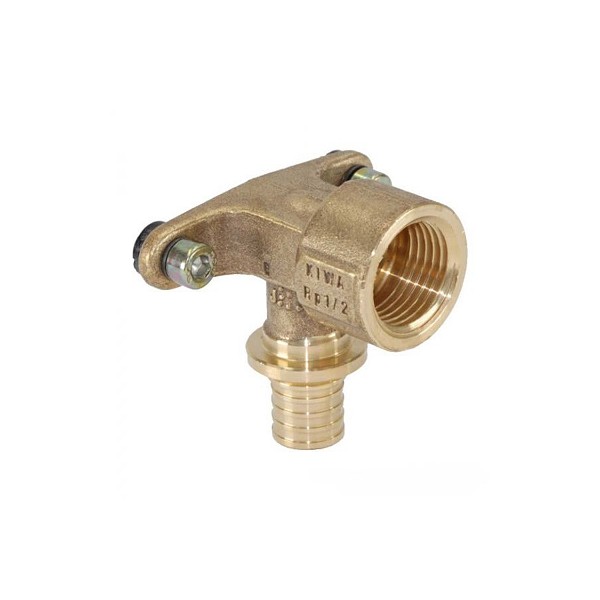 Угольник настенный с коротким нарезным патрубком 16-Rp 1/2