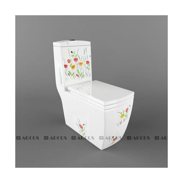 Унитаз моноблок белый мозаика FLH