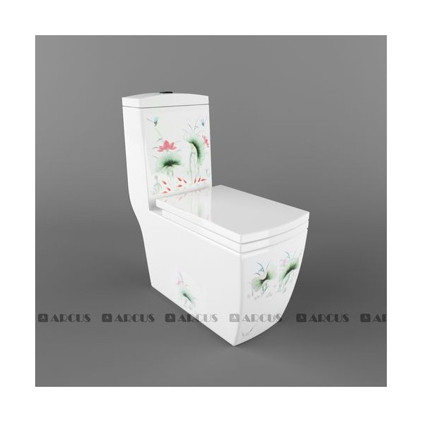 Унитаз моноблок белый мозаика LJ