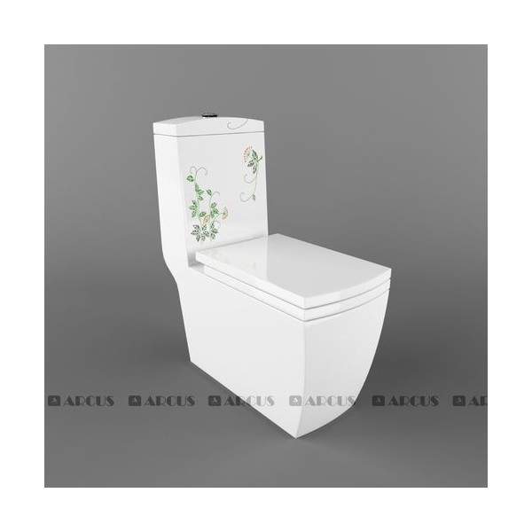 Унитаз моноблок белый мозаика SY