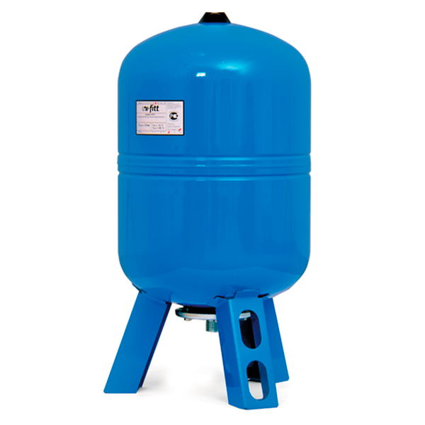 Бак для водоснабжения 80 л синий вертикальный на ножках