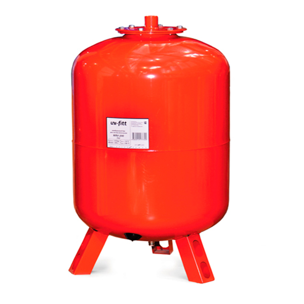 Бак для отопления 300 л красный на стойках