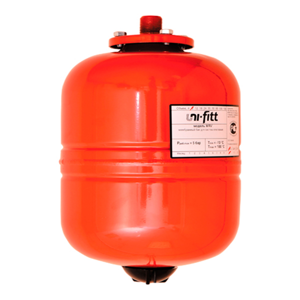 Бак для отопления 8 л красный подвесной